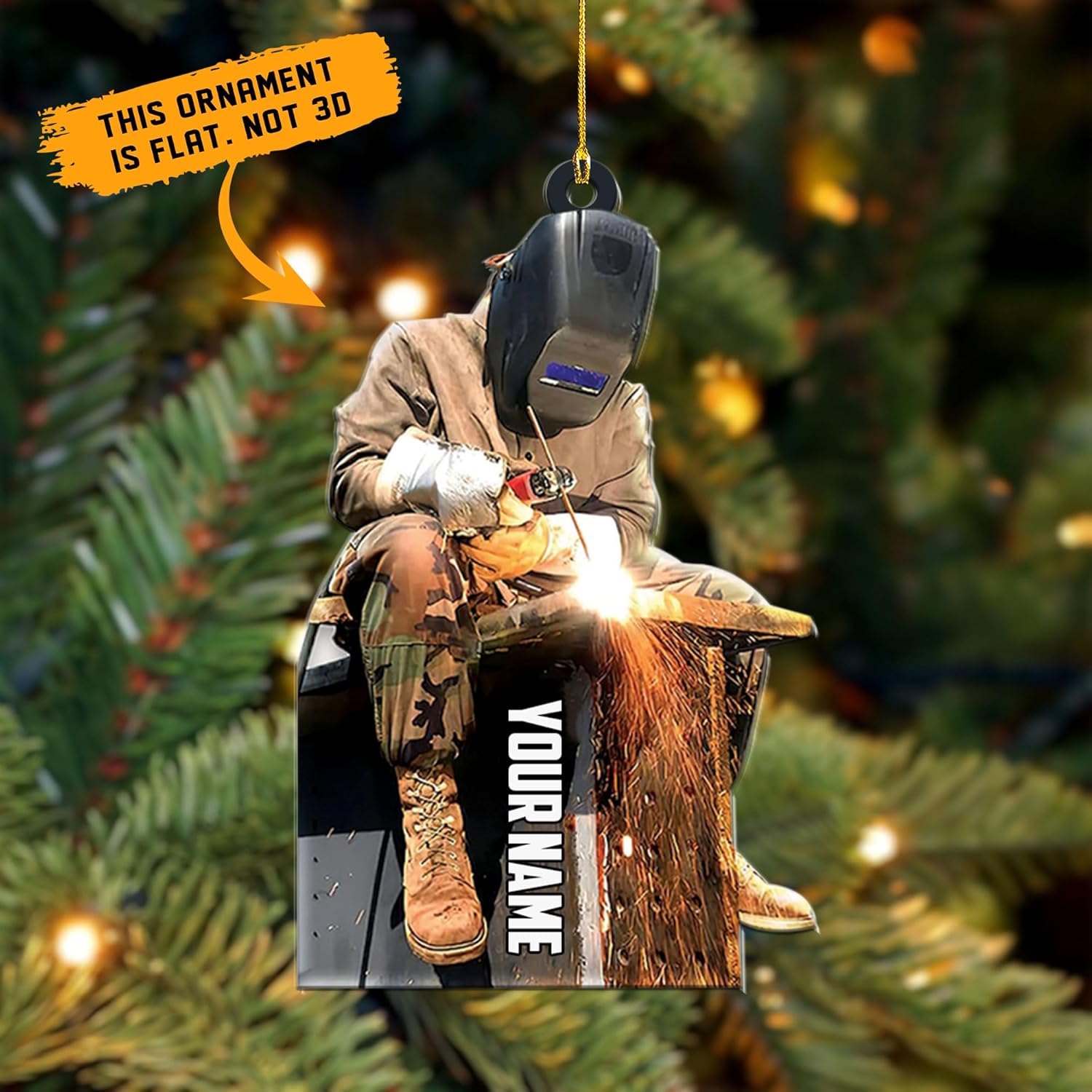mostprints Personalized Welder Ornament, Custom Welder Ornaments Welding Ornaments Flat Two Sided Hanging Plastic Ornaments Welder Gift Christmas Ornament Hanging Decorations Ornament (WD10)