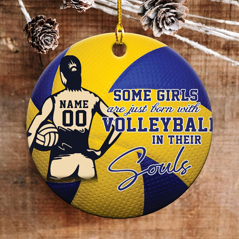 mostprints Personalized Volleyball Ornament, Volleyball Christmas Ornament, Beach Volleyball Gift for Volleyball Players Volleyball Ornament Christmas Tree Volleyball Team Gifts (V13)