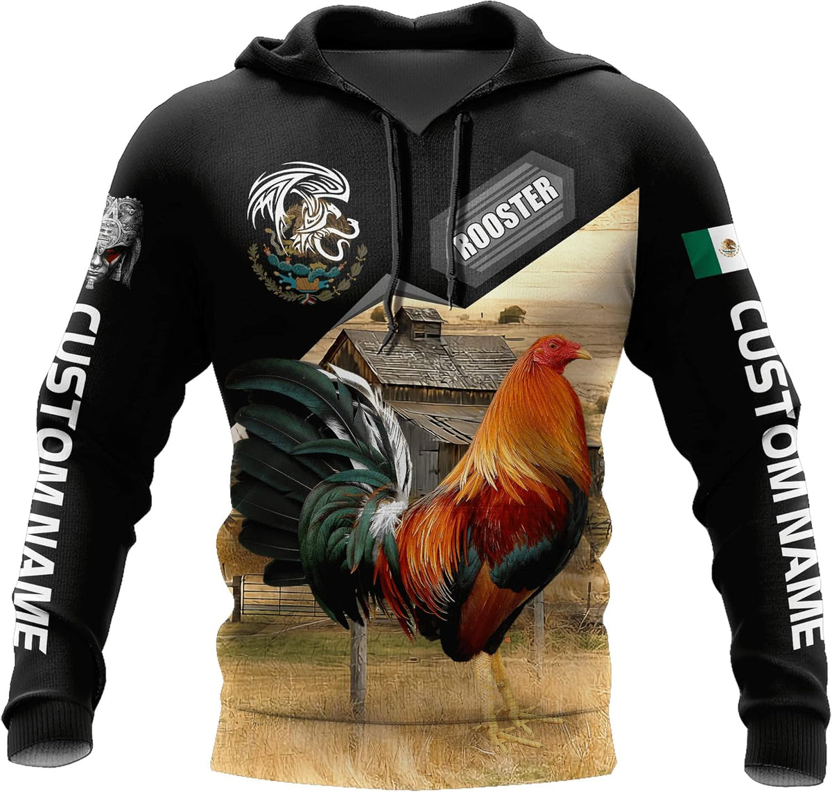 Personalized Rooster 3D Unisex Hoodie, T Shirt, Zip Up Hoodie, Sweatshirt for Men AD1232 Multicolor