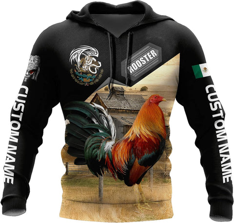 Personalized Rooster 3D Printed Unisex Shirt Unisex Hoodie, T Shirt, Zip Up Hoodie, Sweatshirt For Men AD1212 Multicolor