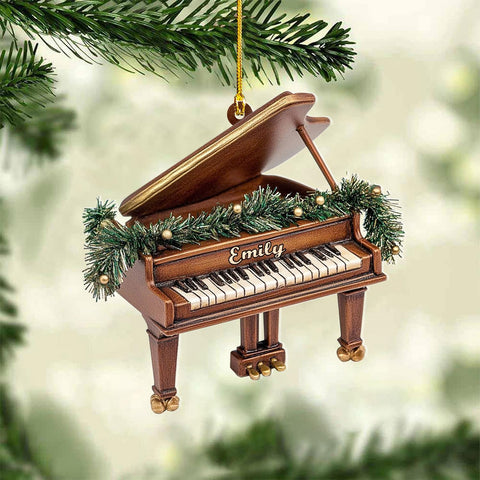 Podagree Personalized Piano Ornament, Custom Piano Ornament Piano Christmas Ornament 2023, Music Instrument Player Keyboard Ornament Decor, Gift for Piano Lover, Music Lovers (PAN6)