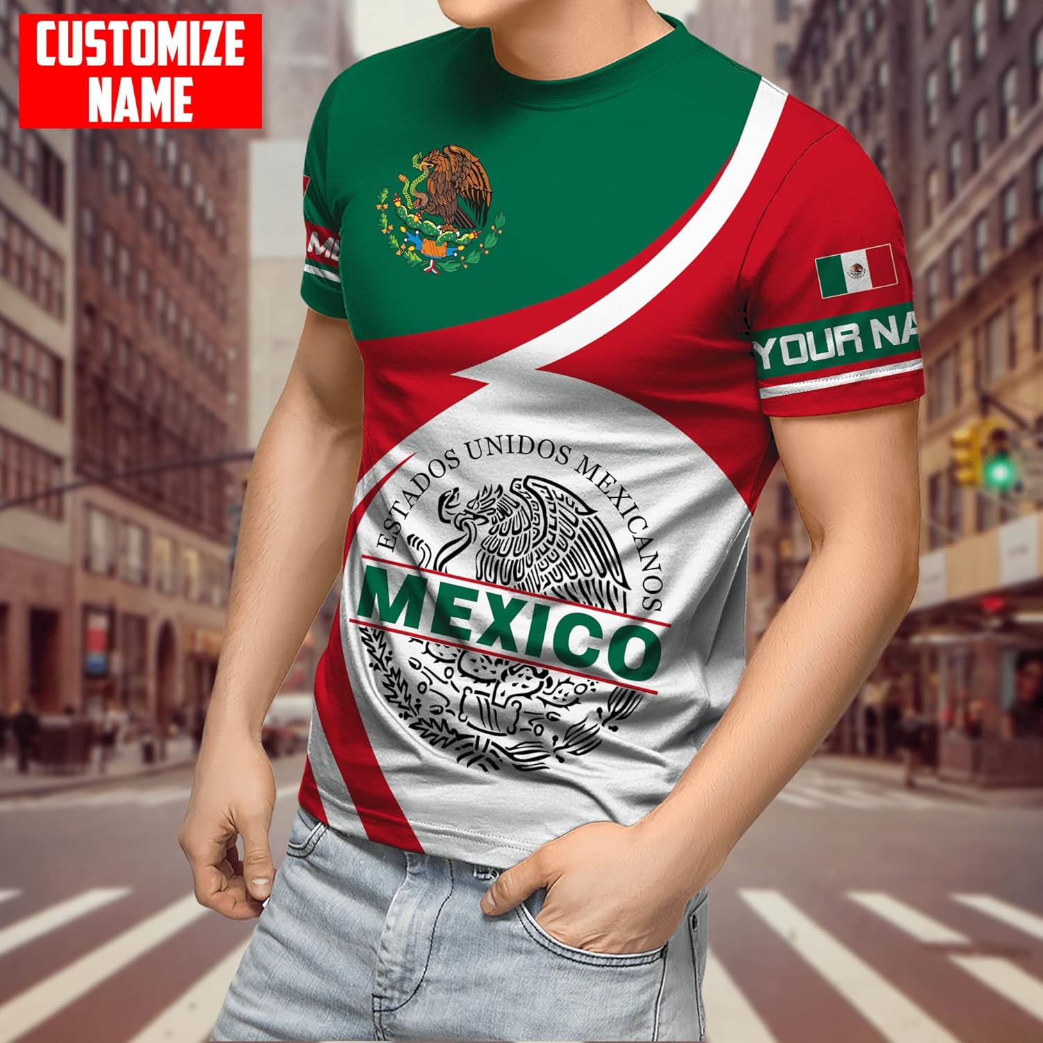 Paniprints Personalized Name Mexican Shirts for Men, Customized Mexico Shirts for Men, Mexico Shirts for Women Mexico Shirt
