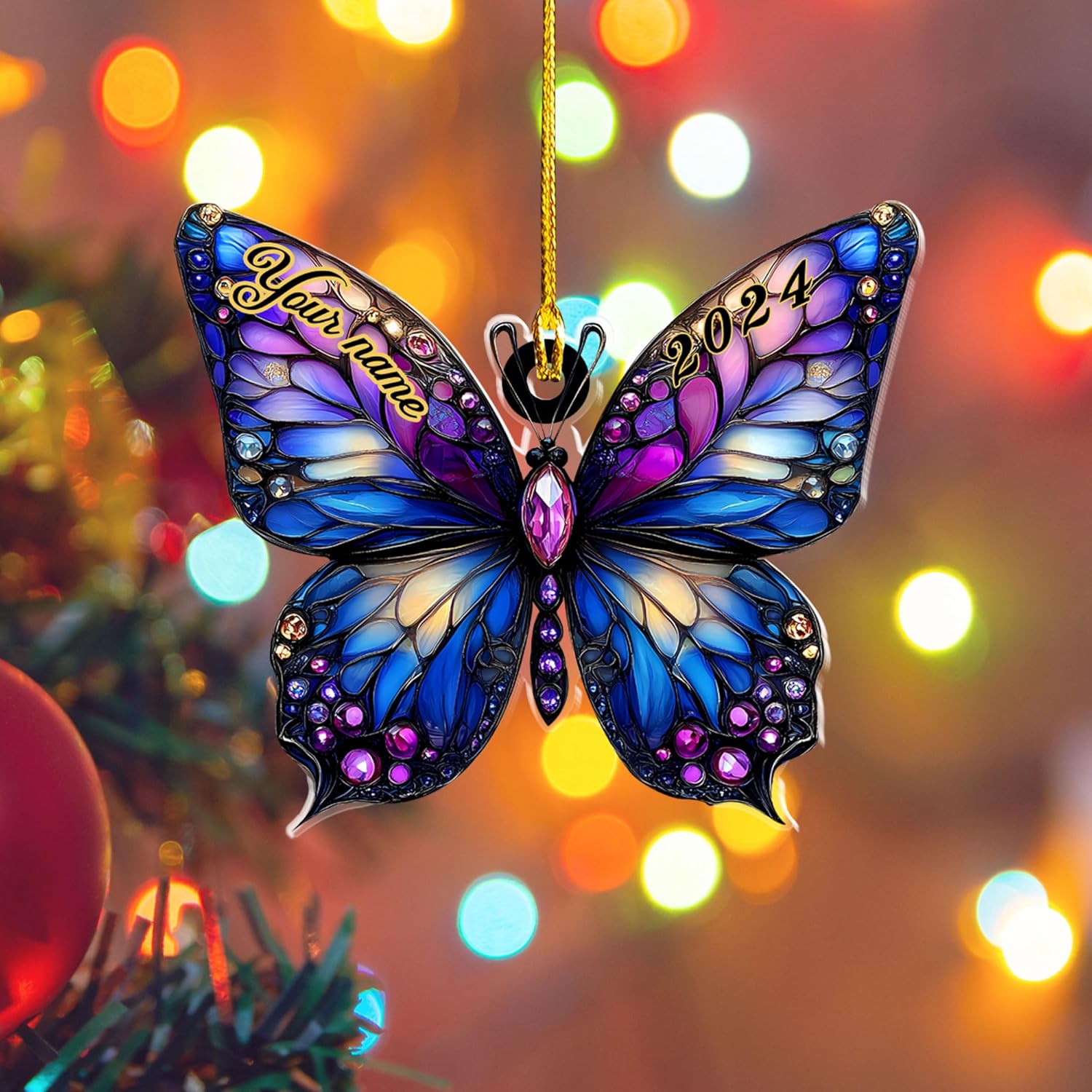 Mostefy Personalized Butterfly Ornament 2024, Butterfly Christmas Ornament Butterfly Ornament Christmas, Balloon Ornaments 2024, Balloon Ornaments Christmas, Hot Air Balloon Ornament (Butterfly 3)