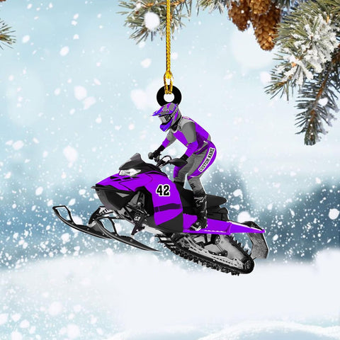 Artparel Personalized Customized Snowmobile Shoes Acrylic Christmas Ornament for Snowmobile Lovers (SM 8)