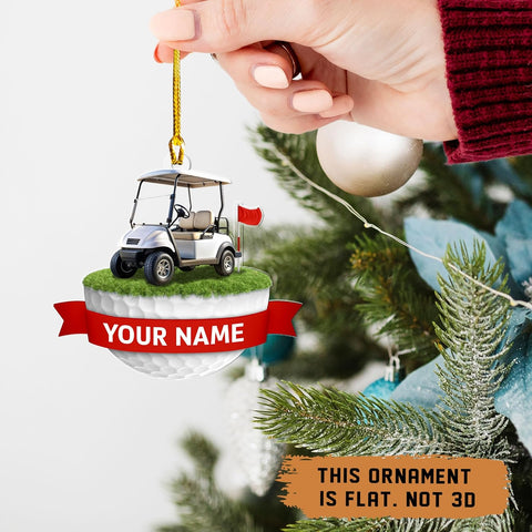 Personalized Golf Ornament, Golf Christmas Ornaments, Golf Ornaments for Christmas Tree, Christmas Ornaments Golf Decorations, Golf Cart Ornament Hanging Decor, Golf Ball Christmas Ornaments (ON798)