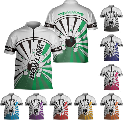 Homedesign Personalized Bowling Jersey Gift 3D Custom Bowling Shirts for Team Name Bowl Bowler Shirt Unisex Cool Men Women