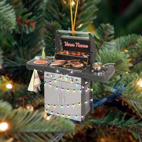 Personalized Grill Christmas Ornaments, BBQ Grill Ornament 2024, Smoker Christmas Ornament, Barbeque BBQ Ornament, Grilling Christmas Ornaments Cooking Hanging Gift for Griller Grill Master (BBQ7)