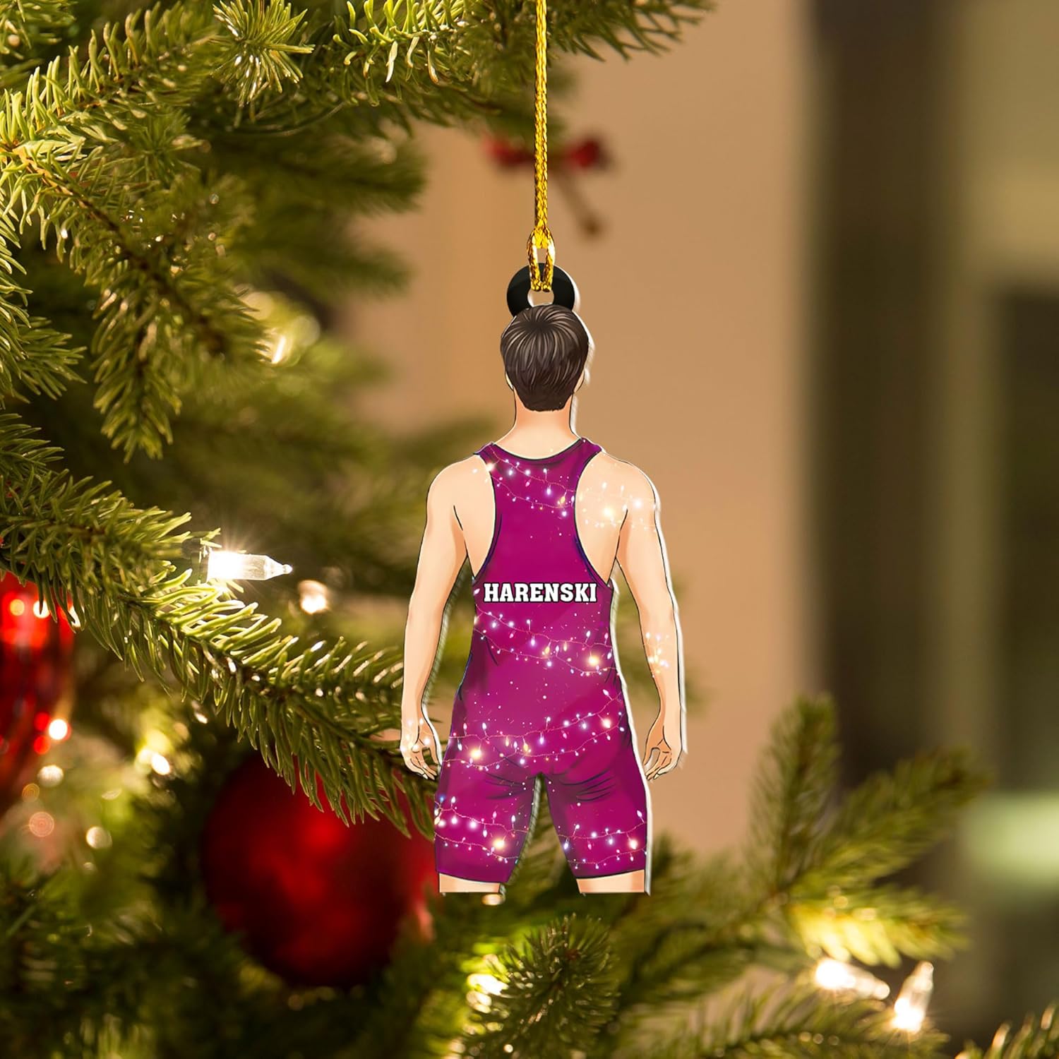 Personalized Wrestling Ornaments, Wrestling Christmas Ornament 2024, Boys Girls Wrestling Gifts Wrestler Christmas Ornaments, Wrestling Coach Gift for Wrestling Player Wrestling Helmet Ornament (W16)