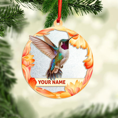 MAPrints Personalized Hummingbird Ornaments for Christmas Tree 2024, Hummingbird Christmas 2024 Ornament, Bird Suncatcher Wood Acrylic Ornament, Gifts for Bird Lovers (NBird 5)