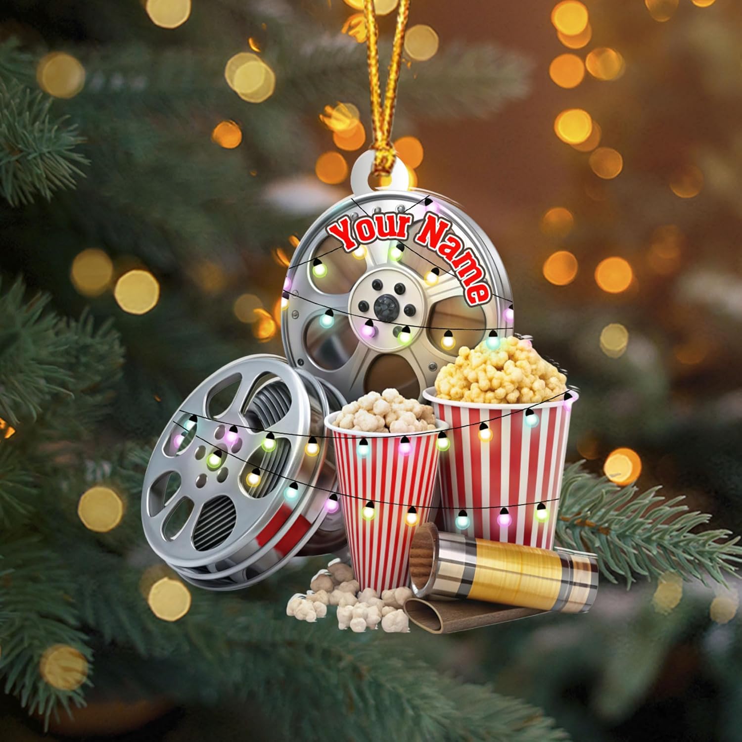 AOVL Personalized Film Clapboard Ornament Movie Clapper Christmas Ornaments Film Clapboard Ornament Film Clapper Ornament Director Clapboard Christmas Ornament Movie Clapperboard Theater (FilmH11)