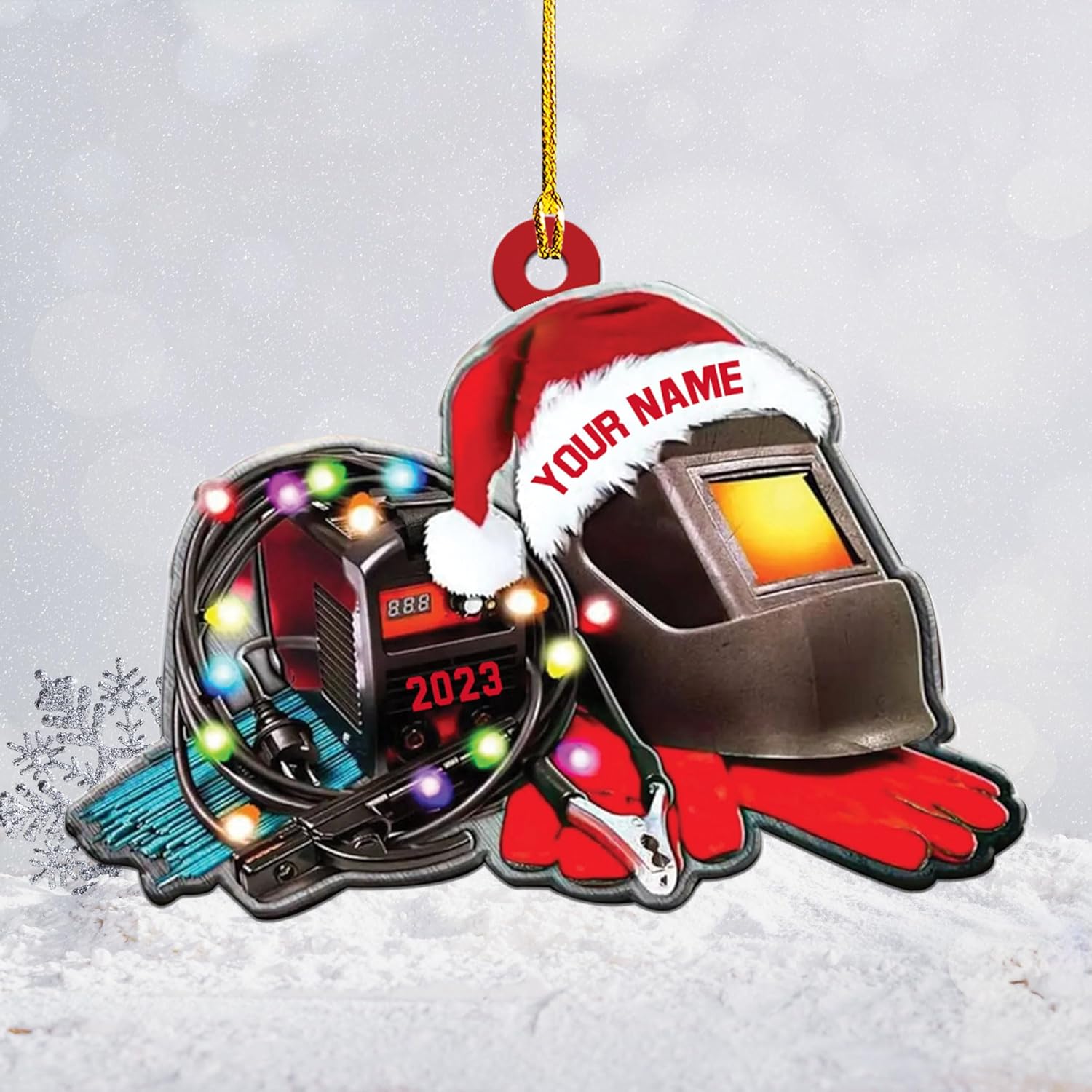 mostprints Personalized Welder Ornament, Custom Welder Ornaments Welding Ornaments Flat Two Sided Hanging Plastic Ornaments Welder Gift Christmas Ornament Hanging Decorations Ornament (WD3)
