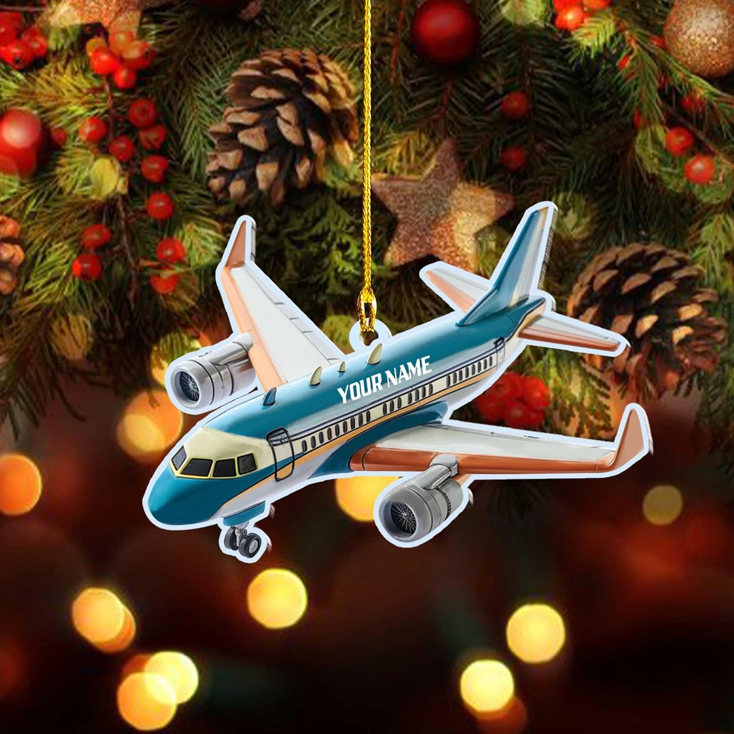 Piratify Personalized Airplane Ornaments for Christmas Tree - Airplane Christmas Ornament 2023, 2D Acrylic Flat Planes Decorations Room and Christmas Tree (Airplane 3)