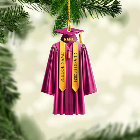 AOVL Graduation Ornament, Graduation Ornaments Class of 2023, Graduation Cap and Scroll Xmas Gift, Graduation Christmas Xmas Tree Ornaments, Gifts for Graduate, School Ornaments (DGRA1)
