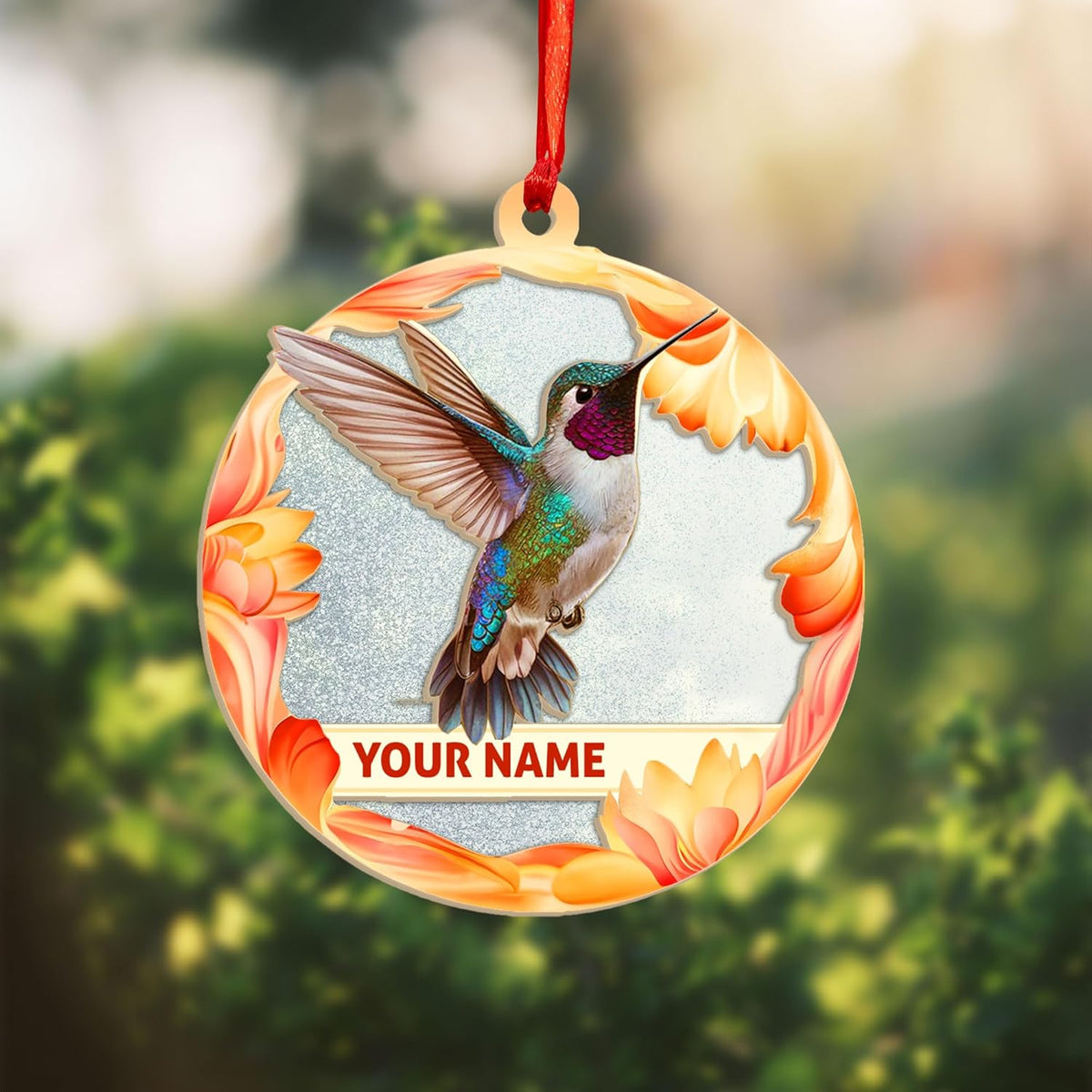 MAPrints Personalized Hummingbird Ornaments for Christmas Tree 2024, Hummingbird Christmas 2024 Ornament, Bird Suncatcher Wood Acrylic Ornament, Gifts for Bird Lovers (NBird 5)