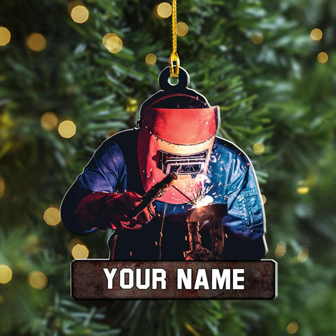 Artparel Personalized Welder Ornaments Custom Name Welder Christmas Ornament Custom Welder Gifts Welder Ornaments for Christmas Tree Welder Christmas Ornament (WD 10)