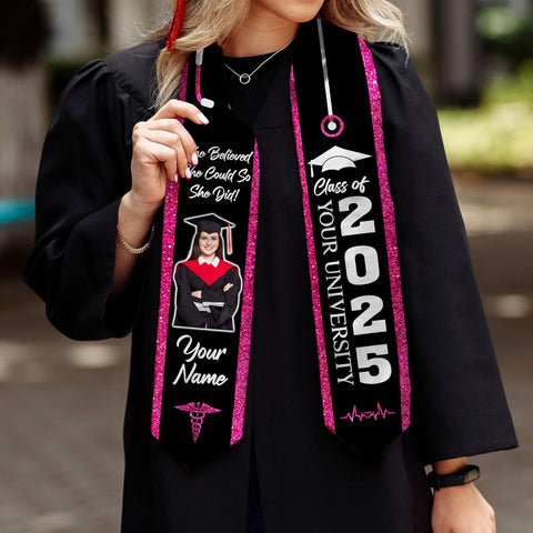 Pretyprints Custom Nurse Sash Graduation, RN Graduation Stole Gifts for Friends Nursing Student Senior Class Of 2025