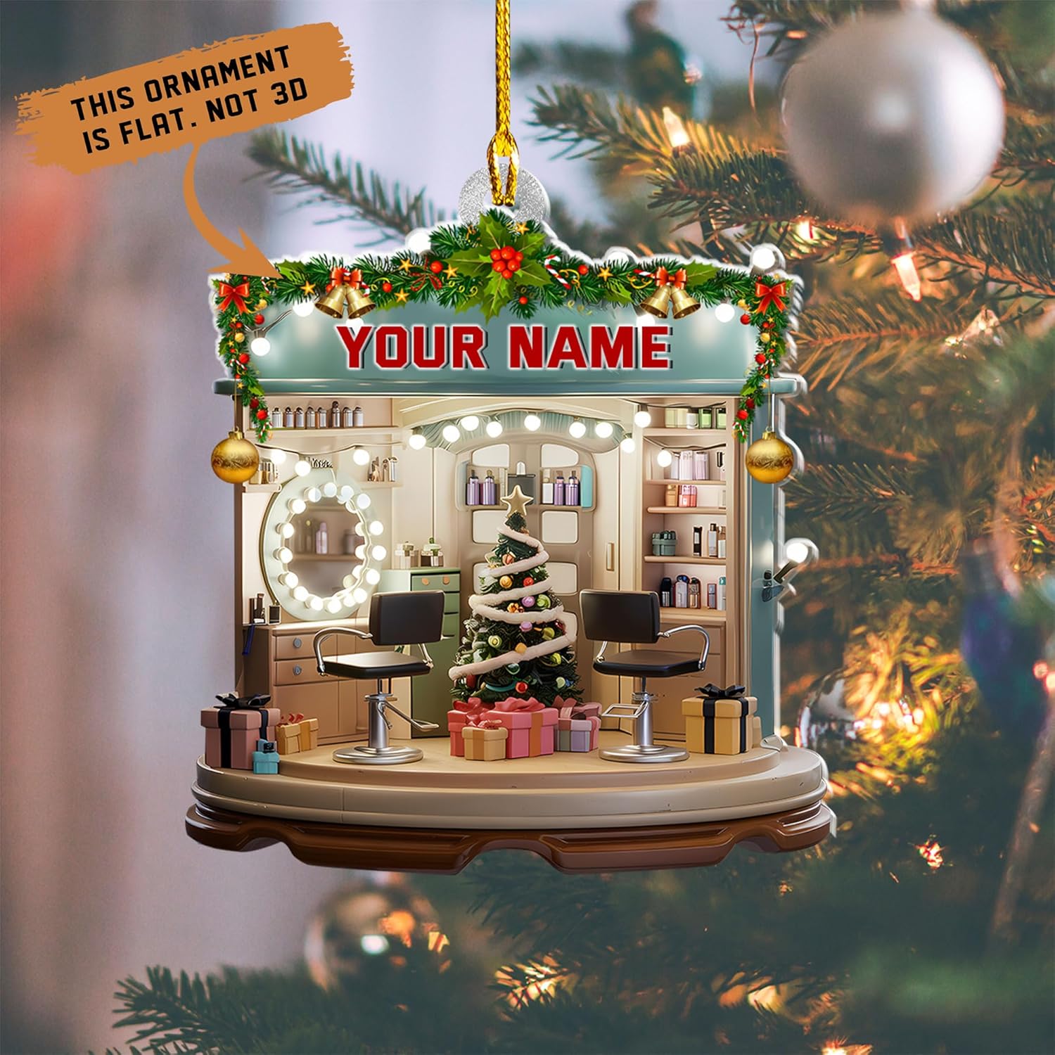 Mostefy Personalized Barber Ornaments for Christmas Tree 2024, Hair Dresser Christmas Ornaments, Hair Stylist Ornaments, Hair Salon Christmas Tree Ornaments Xmas Decor (Barber17)