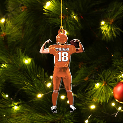 Artparel Personalized Football Ornament Customized Football Christmas Ornaments Football Ornament Christmas Hanging D��cor Gift for Football Fans Football Gifts Gift for Football Player (FB 10)