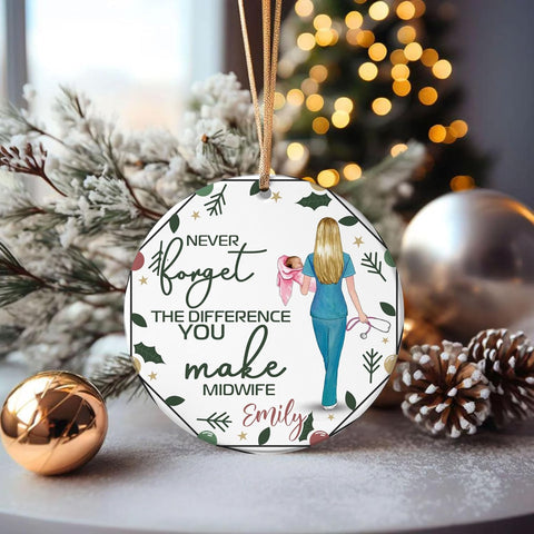 MAPrints Personalized Obstetrician Or Midwife Christmas Ornament, Midwife Christmas Ornament, Thank You Gift for Midwife Ornament, Midwife Retirement Ornament, Midwife Appreciation Gift (MW 7)