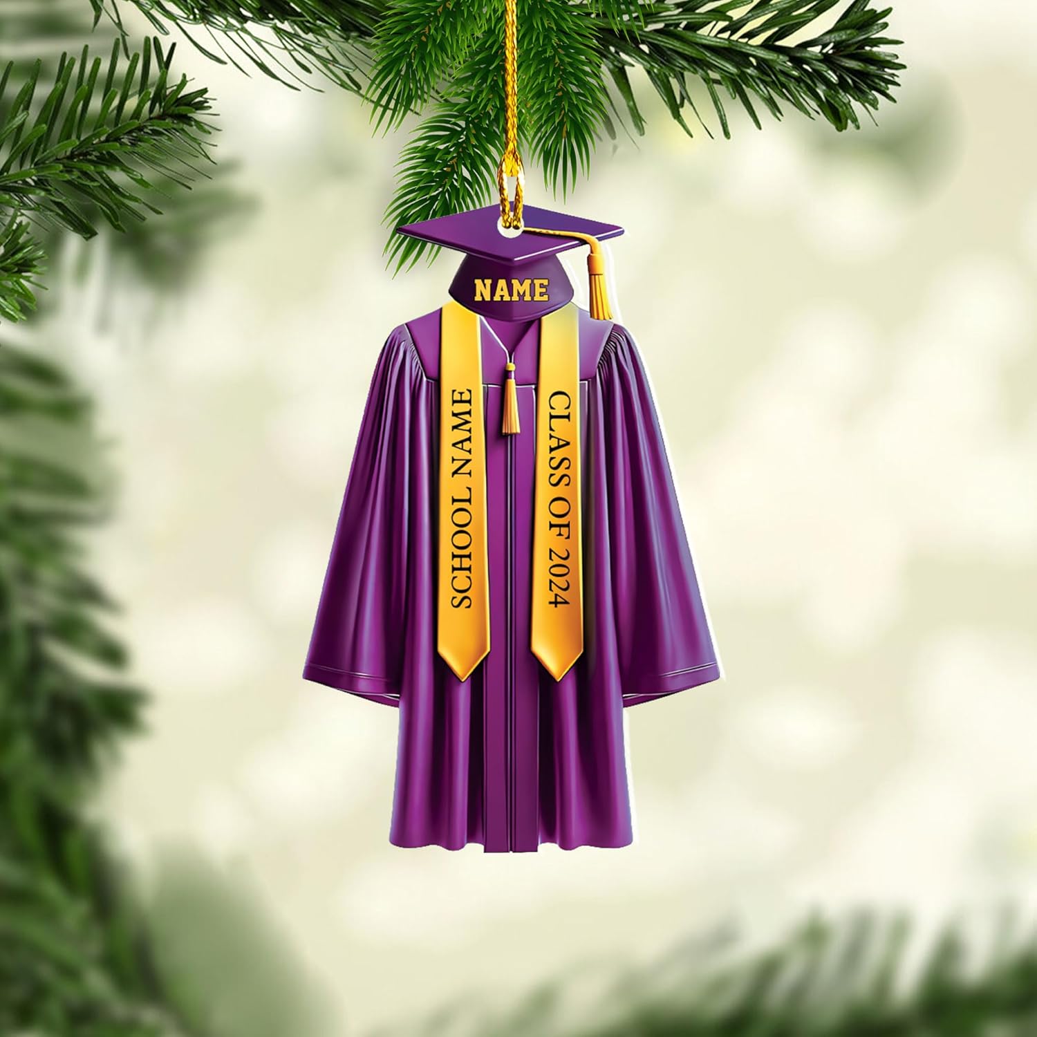 AOVL Graduation Ornament, Graduation Ornaments Class of 2023, Graduation Cap and Scroll Xmas Gift, Graduation Christmas Xmas Tree Ornaments, Gifts for Graduate, School Ornaments (DGRA1)