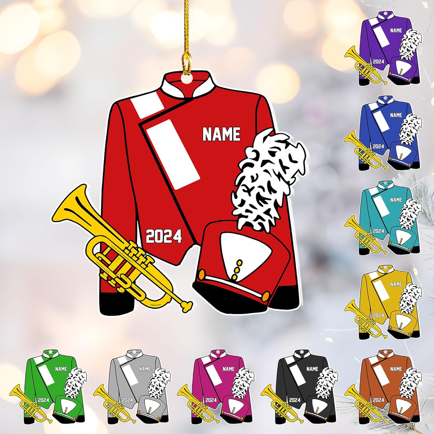 Pretyprints Marching Band Christmas Ornament Personalized Girl 2024 Custom Marching Band Gifts Band Director Gifts, Marching Band Gifts, Music Ornament Marching Band Teacher Gifts Music (Style 12)