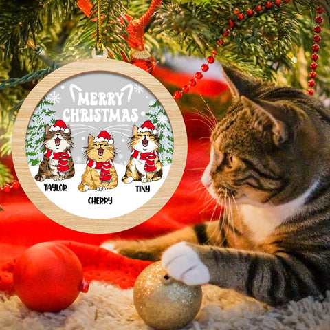 MAPrints Personalized Cat Ornaments for Christmas Tree, Custom Cat Christmas Ornament 2024, Gifts for Christmas Cat Lovers Cat Memorial Ornament, Cat Hanging Ornament Cat On The Moon (CAT 1)