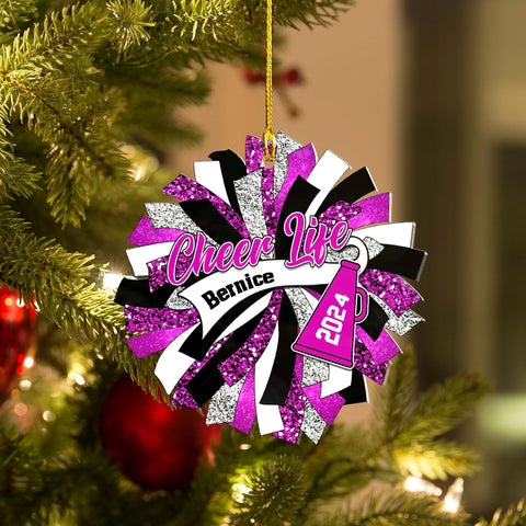 Pretyprints Personalized Cheerleader Ornaments Cheerleader Cheerleading Lovers Ornaments Cheerleading Ornament Gift for Cheerleader Christmas 2024 Cheer Cheerleader Ornaments Xmas (Style 11)
