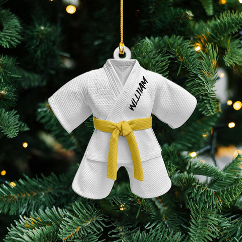 Artparel Personalized Karate Ornament Karate Uniform Ornaments Gifts for Karate Lovers Karate Gift Christmas Ornament 2024 Taekwondo Ornament Jiu Jitsu Ornament Gift for Karate (KRT3)