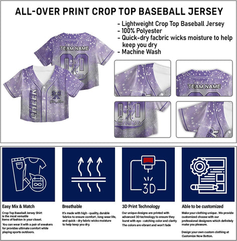 Personalized Cheerleading Team Baseball Jersey, Cheer Coach Jersey Gifts, Cheer Shirt Uniforms, Glitter Jersey S-5XL