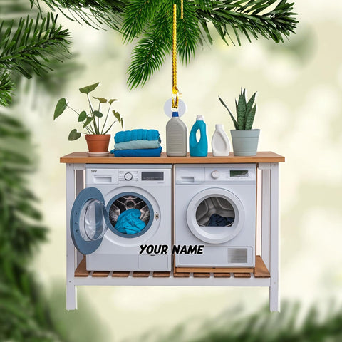 Personalized Washing Machine Christmas Ornament,Home Appliance Consumer Electronics Christmas Ornament, Clothes Washer Christmas Tree Decor, Washing Machines Ornament (Acrylic, Style 4)
