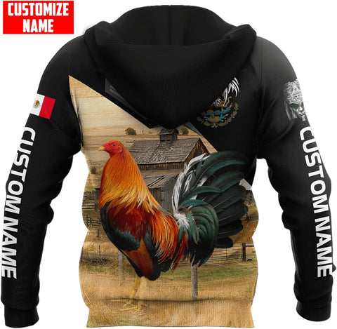 Personalized Rooster 3D Printed Unisex Shirt Unisex Hoodie, T Shirt, Zip Up Hoodie, Sweatshirt For Men AD1212 Multicolor