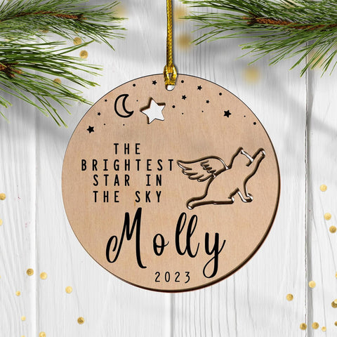 MAPrints Personalized Cat Christmas Ornaments, Cat First Christmas Wood Ornaments, Gifts for Cat Lovers, Cat Memorial Ornament, Forever Loved Cat Keepsake, Cat Loss Gifts (CAT 19)