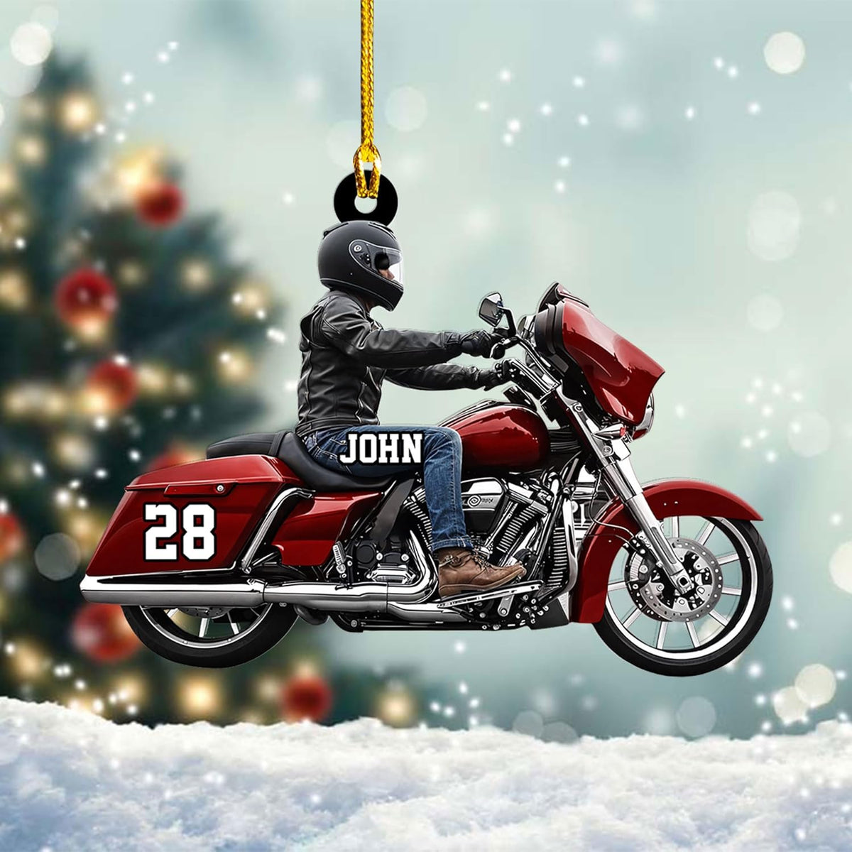 Artparel Custom Motorcycle Ornaments 2024 Motorcycle Ornaments for Christmas Tree Personalized Dirt Bike Ornament Motocross Christmas Ornament Biker Ornament (MC12)