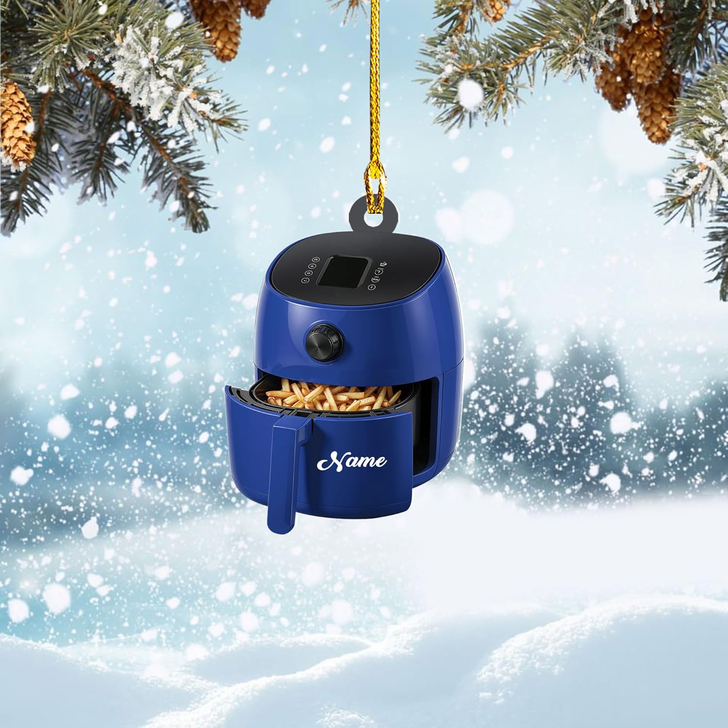 Personalized Air Fryer Ornament, Air Fryer Christmas Ornaments, Kitchen Tools Ornaments Christmas, Cooking Lovers Christmas Acrylic Ornament, Chef Christmas Decor, Kitchen Decoration (FR5)