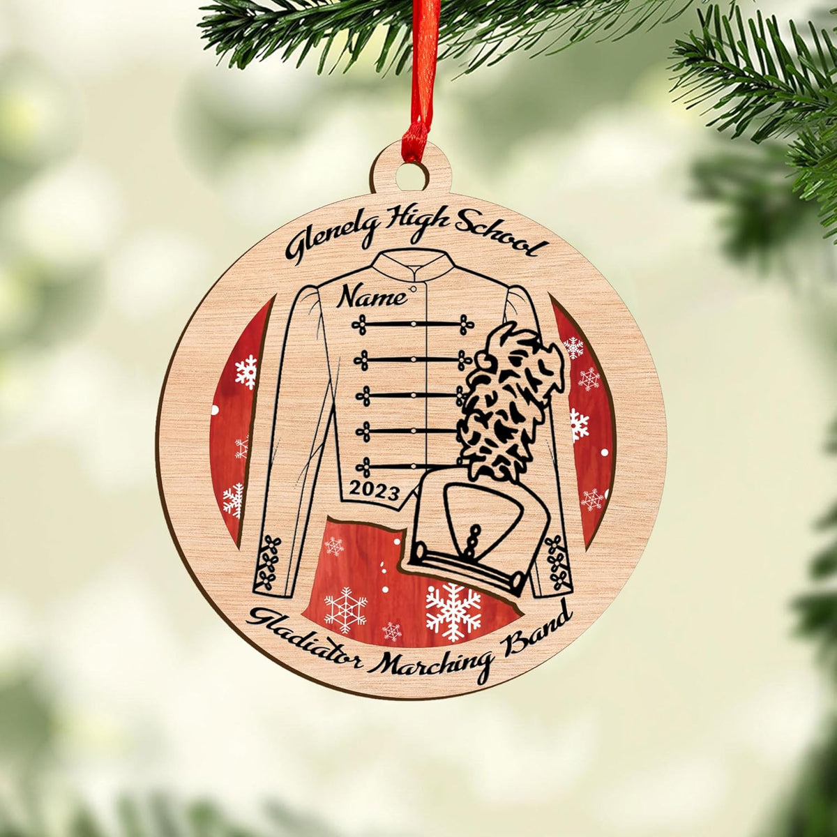 Pretyprints Marching Band Christmas Ornament Personalized Girl 2024 Custom Marching Band Gifts Band Director Gifts, Marching Band Gifts, Music Ornament Marching Band Teacher Gifts Music (Style 5)