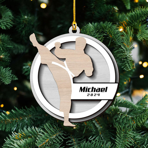 Artparel Personalized Karate Ornament Karate Uniform Ornaments Gifts for Karate Lovers Karate Gift Christmas Ornament 2024 Taekwondo Ornament Jiu Jitsu Ornament Gift for Karate (KRT1)
