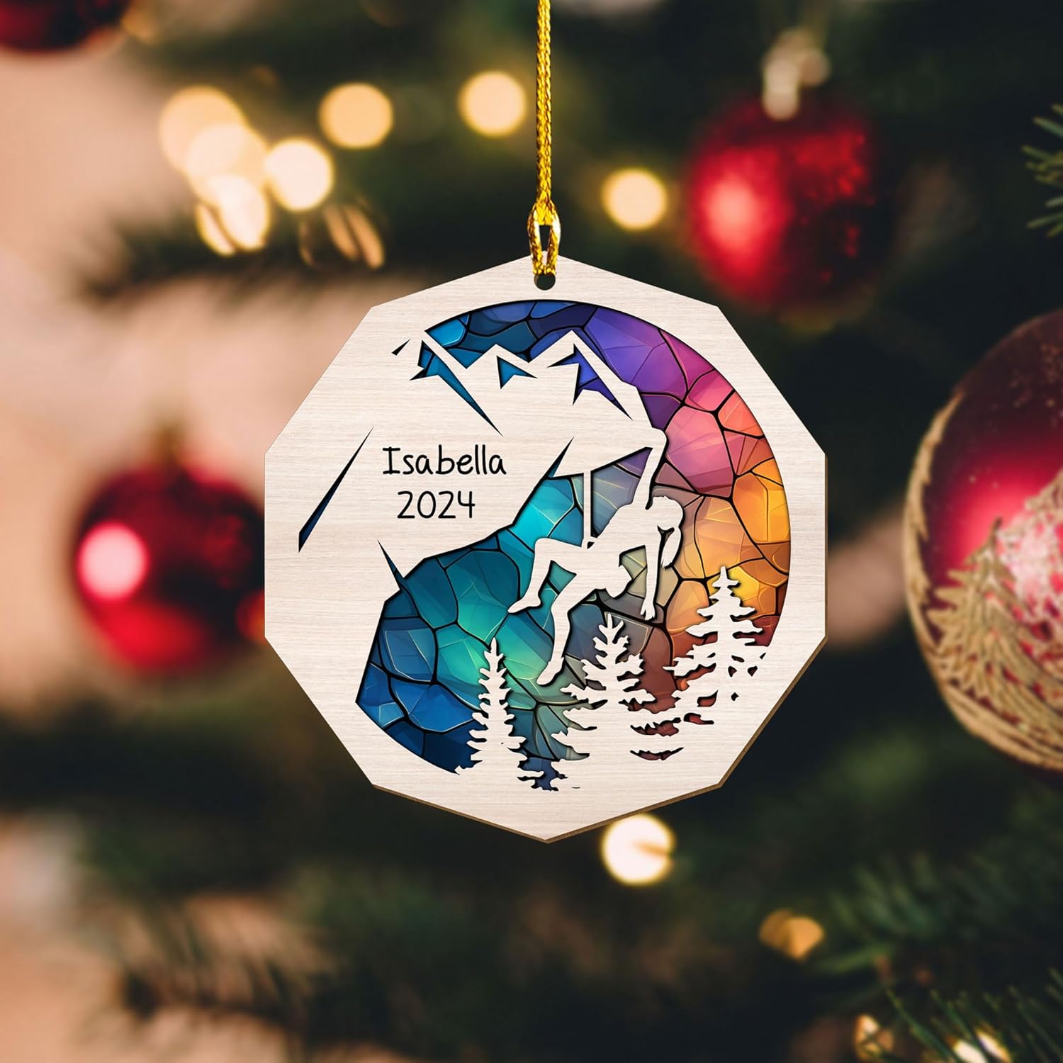 Tinoshop Personalized Rock Climber Christmas Ornament, Rock Climbing Christmas Ornaments, Rock Climbing Ornament Gifts for Rock Climber, Rock Climbing Gifts for Men Women, Gifts for Climbers (ON320)