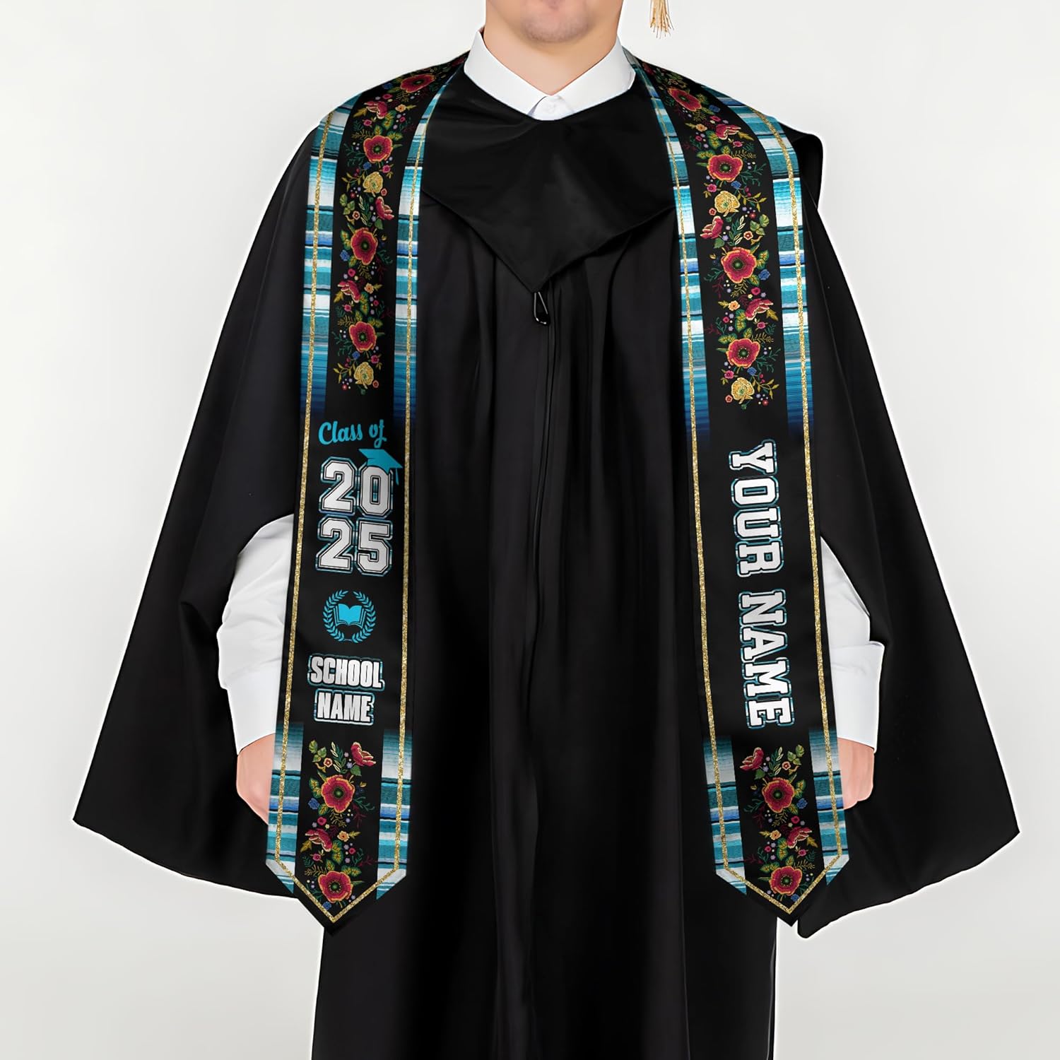 Pretyprints Honduran Graduation Sash, Custom Honduran American Flag Graduation Sash 2025, Honduras Graduation Stole