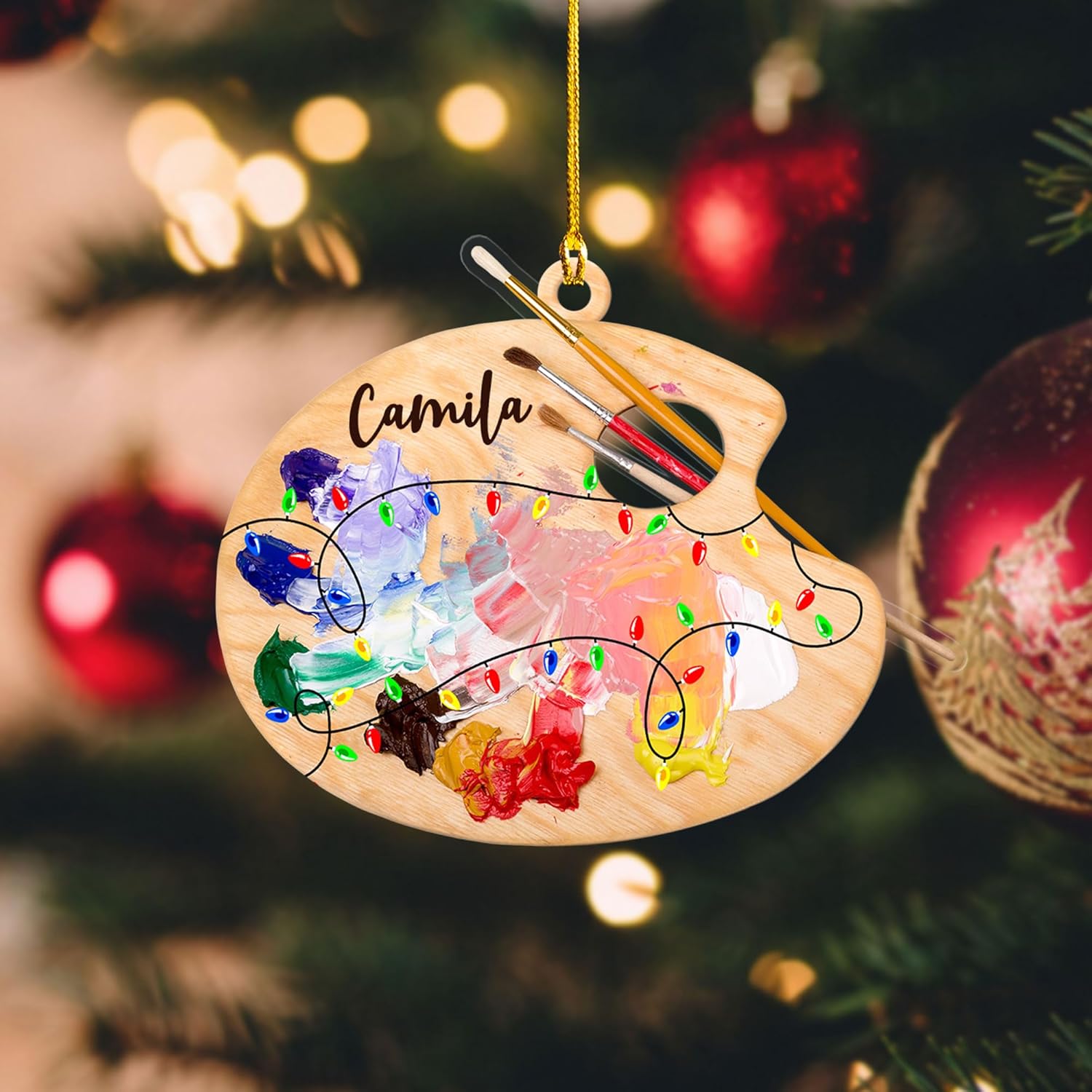 AOVL Personalized Painting Ornament, Artist Christmas Ornament, Drawing Ornament Gift, Painter Christmas Ornament, Painting Artist Ornament, Painting Tool Ornament Painter (Painting 15)