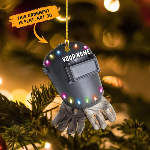 mostprints Personalized Welder Ornament, Custom Welder Ornaments Welding Ornaments Flat Two Sided Hanging Plastic Ornaments Welder Gift Christmas Ornament Hanging Decorations Ornament (WD4)