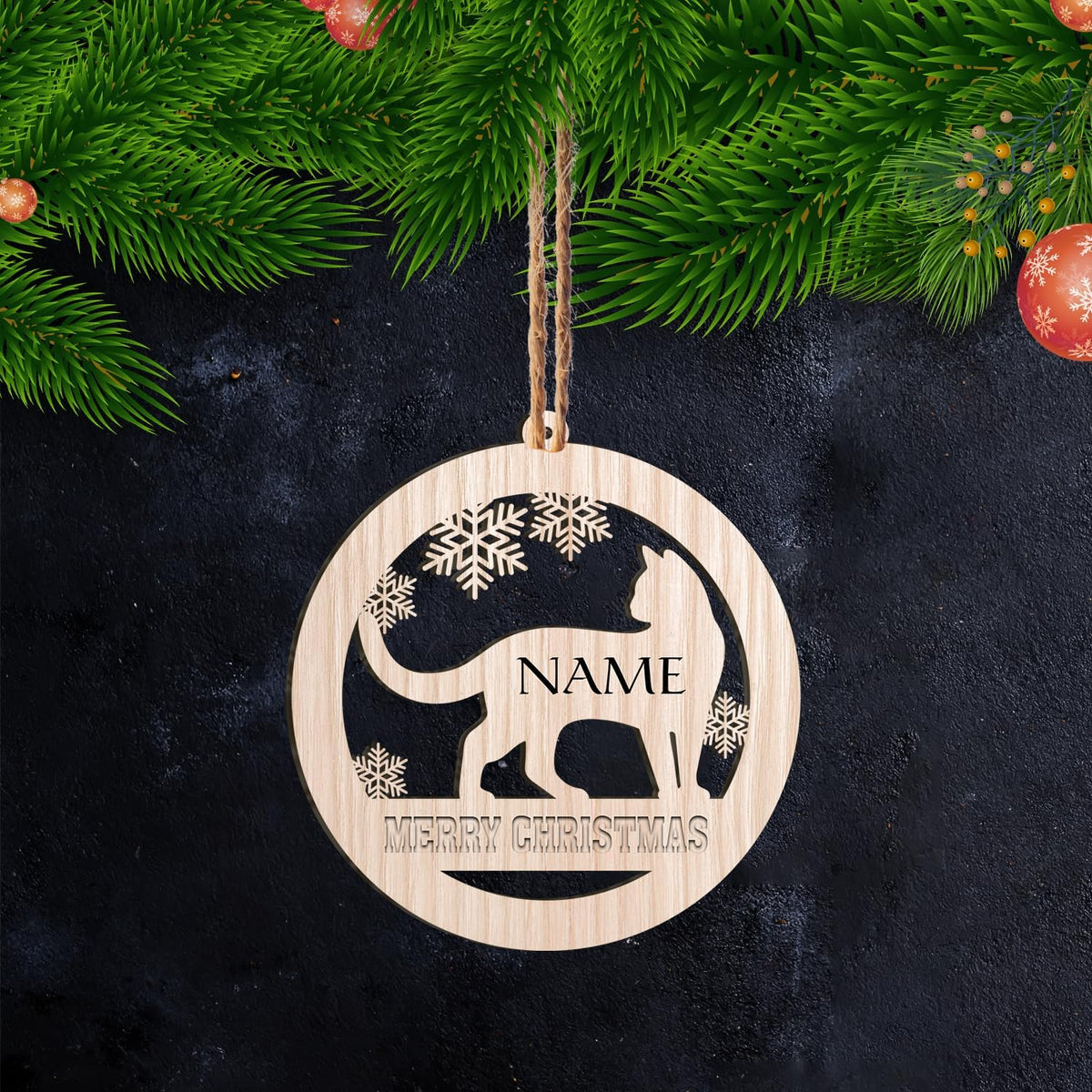 Personalized Cat Ornaments for Christmas Tree, Custom Cat Christmas Wood Ornament 2024, Gifts for Christmas Cat Lovers Cat Memorial Ornament, Cat Hanging Ornament Cat On The Moon (CAT 2)