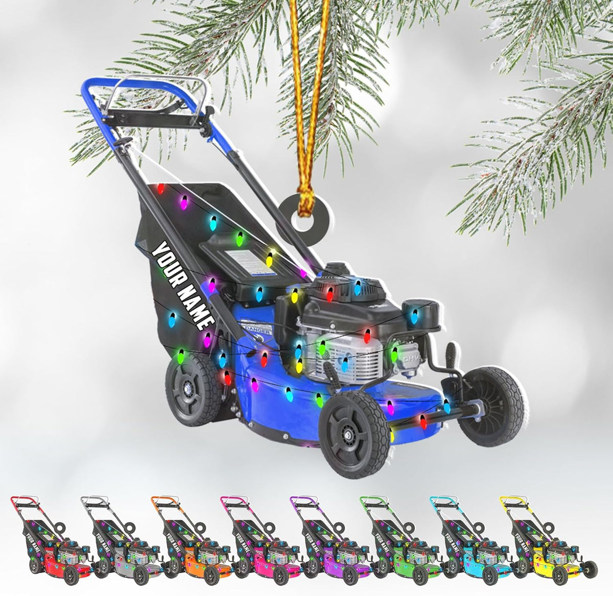 Artparel Custom Lawn Mowers Christmas Ornaments 2024 Custom Lawn Mowers Ornaments Farmhouse Lawn Mowers Driver Gifts Riding Mowers with Xmas Light Acrylic Ornament 2024 (LM12)