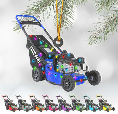 Artparel Custom Lawn Mowers Christmas Ornaments 2024 Custom Lawn Mowers Ornaments Farmhouse Lawn Mowers Driver Gifts Riding Mowers with Xmas Light Acrylic Ornament 2024 (LM12)