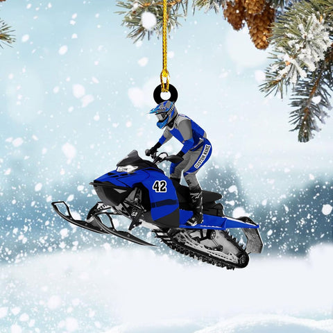 Artparel Personalized Customized Snowmobile Shoes Acrylic Christmas Ornament for Snowmobile Lovers (SM 8)