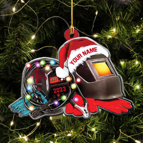 mostprints Personalized Welder Ornament, Custom Welder Ornaments Welding Ornaments Flat Two Sided Hanging Plastic Ornaments Welder Gift Christmas Ornament Hanging Decorations Ornament (WD3)