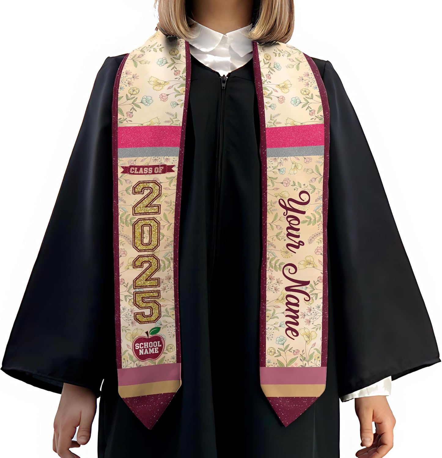 Pretyprints Personalized Class Of 2025 Teacher Graduation Stole Custom Teacher Pencil Graduation Sash Gift College Graduation