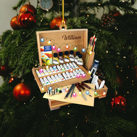 AOVL Personalized Painting Ornament, Artist Christmas Ornament, Drawing Ornament Gift, Painter Christmas Ornament, Painting Artist Ornament, Painting Tool Ornament Painter (Painting 16)