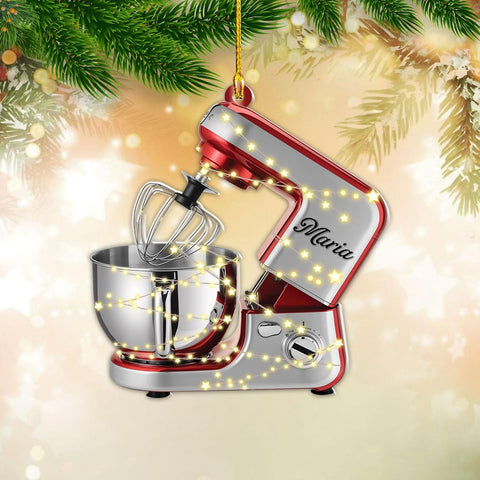 Custom Baking Mixer Lights 2D Flat Ornament Customized Stand Mixer Mica Christmas Ornaments Love Cooking Xmas Keepsake Gift Ideas Gifts for Chef Lovers Gift (CBM1)