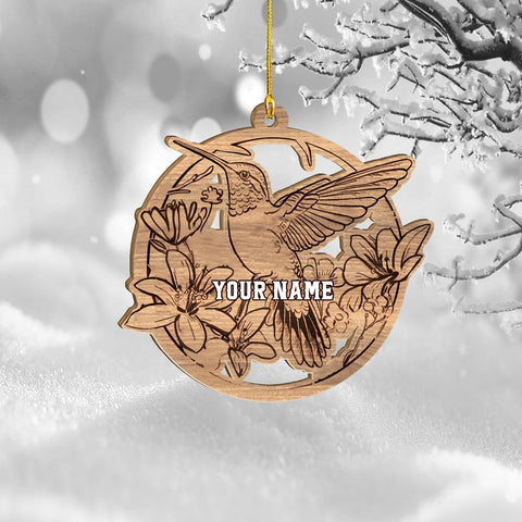 MAPrints Personalized Hummingbird Ornaments for Christmas Tree 2024, Hummingbird Christmas 2024 Ornament, Bird Printed Wood Ornament, Gifts for Bird Lovers (NBird 8)