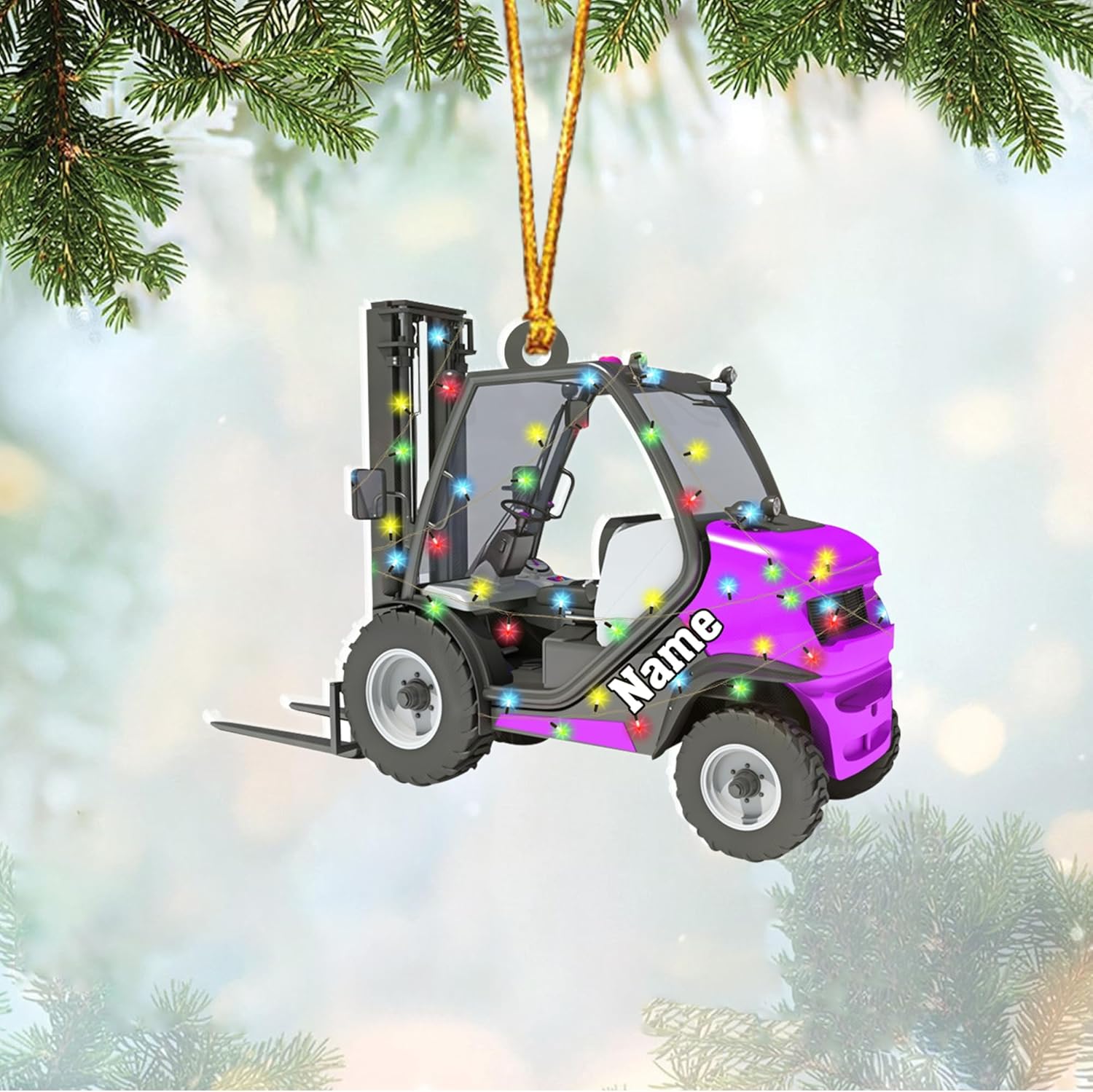 Personalized Forklift Ornament 2024 Custom Forklift Ornaments for Christmas Tree, Forklift Truck Ornament Heavy Equipment Machinery Ornaments Forklift Operator Ornament Gift Truck Driver Xmas (E14)